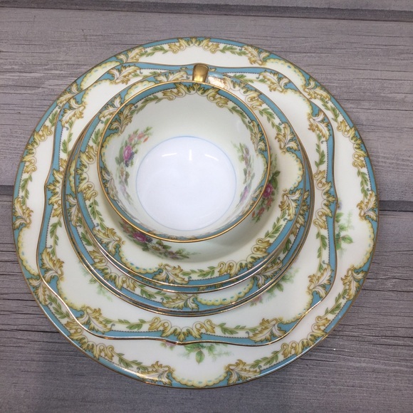 Vintage Noritake China Japan Moreton Blue Floral - Picture 5 of 8